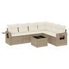 vidaXL 7-delige Loungeset met kussens poly rattan beige