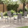 vidaXL Tuinstoelen stapelbaar 4 st poly rattan grijs