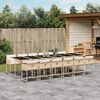vidaXL 13-delige Tuinset met kussens poly rattan beige