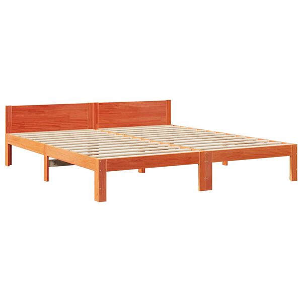 vidaXL Bedframe zonder matras massief grenenhout wasbruin 180x200 cm