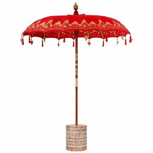vidaXL Balinese parasol met basis Rood 185 x 185 x 260 cm