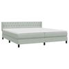 vidaXL Boxspring met matras fluweel lichtgrijs 180x210 cm