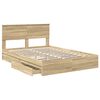 vidaXL Opslag bed met lade Sonoma Eiken 140 x 190 cm Bewerkt hout