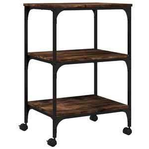vidaXL Printerkastje 3-laags 50x41x75 cm bewerkt hout gerookt eiken