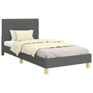 vidaXL Bedframe voor kinderen met hoofdbord Donkergrijs 80 x 200 cm