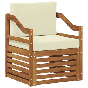 vidaXL Tuinbank Massief Acaciahout en Polyester Naturel