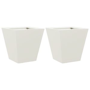 vidaXL Plantenbakken 2 st 30x30x30 cm staal wit