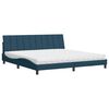 vidaXL Bed met matras "Hanko" fluweel blauw 200x200 cm
