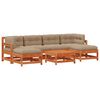 vidaXL Tuin loungeset 7 st Wasbruin Massief grenenhout