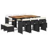 vidaXL 11-delige Tuinset met kussens poly rattan zwart