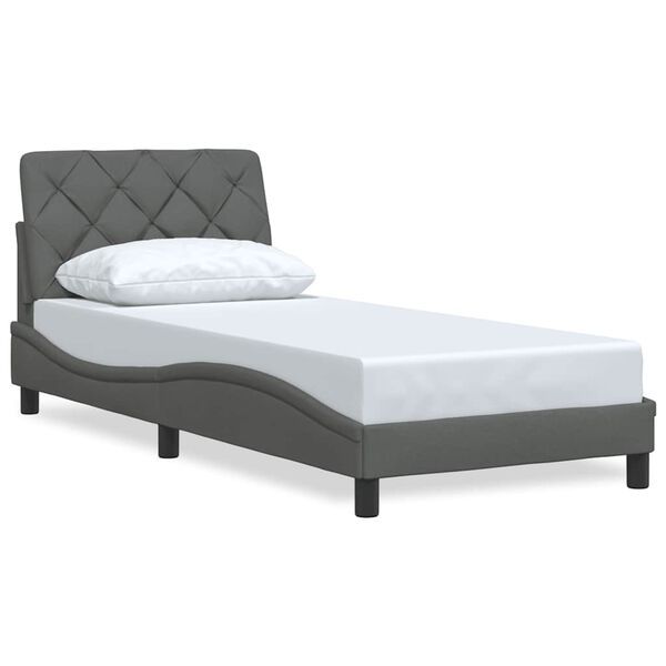 vidaXL Bedframe zonder matras 80x200 cm stof donkergrijs