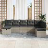 vidaXL Tuin Sofa Set 8 pcs Lichtgrijs Poly riet