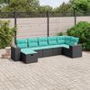 vidaXL 7-delige Loungeset met kussens poly rattan grijs
