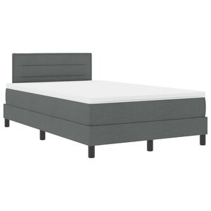 vidaXL Boxspring bed met matras met LED Donkergrijs 120 x 200 cm Stof