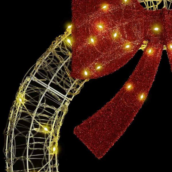 vidaXL Krans met 80 LED Warmwit 92 x 9.5 x 92 cm Acryl