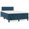 vidaXL Boxspring met matras fluweel donkerblauw 120x200 cm