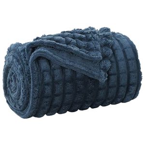 vidaXL Gooi Deken Marineblauw 150 x 130 cm 0.5 kg Fleece