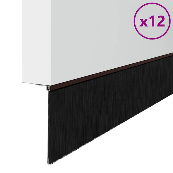 vidaXL Zelfklevende Deurborstels 12 pcs Bruin 100 cm