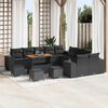 vidaXL Tuin Sofa Set met kussen 14 pcs Zwart poly rattan