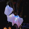 vidaXL Halloween Hangende Spook met 3 LED 3 pcs Wit Polyester
