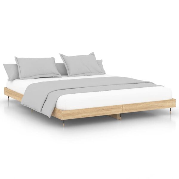 vidaXL Bedframe zonder matras hout sonoma eikenkleurig 140x200 cm