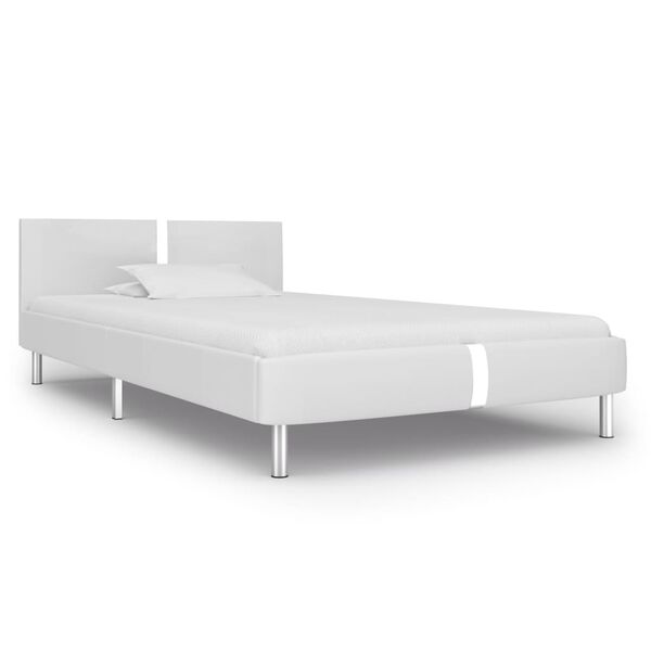 vidaXL Bedframe kunstleer wit 90x200 cm