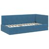 vidaXL Hoekbedframe met hoofdeinde Blauw 100 cm x 200 cm Fluweel