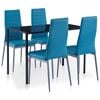 vidaXL 5-delige Eethoek blauw