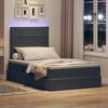 vidaXL Opbergbed met LED met matras Donkergrijs 120 x 190 cm Fluweel