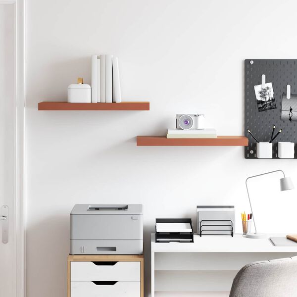 vidaXL Wandplank Wandgemonteerd 2 pcs Rood 60 x 23 x 4 cm Bewerkt hout