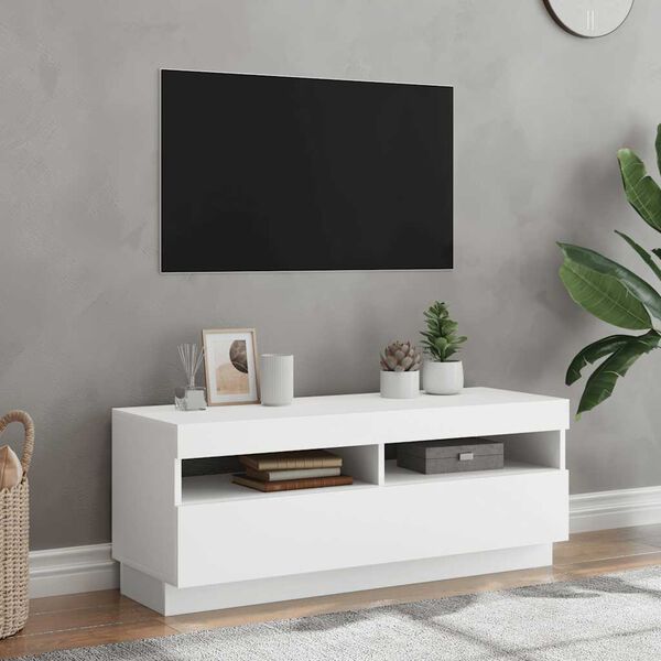 vidaXL Tv-meubel met LED-verlichting 100x35x40 cm wit