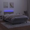 vidaXL Boxspring met matras en LED fluweel lichtgrijs 120x190 cm