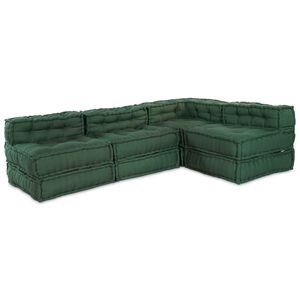 vidaXL Modulair Sofabet Stof Groen 210 x 140 x 56 cm