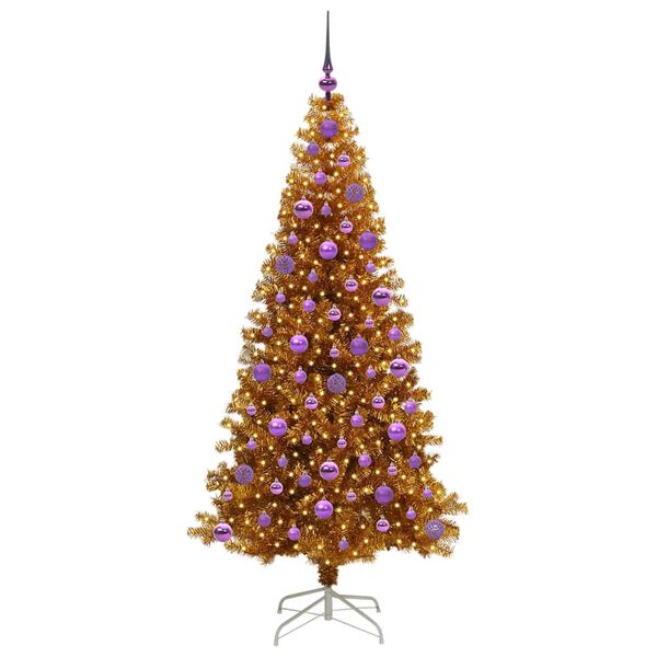 vidaXL Kerstboom met 300 LED met standaard Goud 180 cm PET