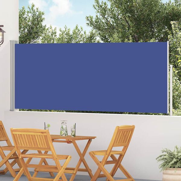 vidaXL Tuinscherm uittrekbaar 120x500 cm blauw
