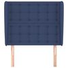 vidaXL Hoofdbord met randen 103x23x118/128 cm stof blauw
