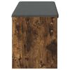 vidaXL Halbank met kussen met plank Gerookt eiken 103 x 38 x 45 cm