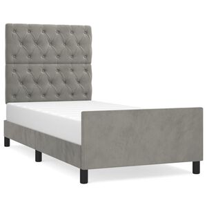 vidaXL Bedframe zonder matras 80x200 cm fluweel lichtgrijs