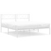 vidaXL Bedframe met hoofdbord metaal wit 160x200 cm