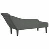 vidaXL Chaise longue met kussens stof donkergrijs