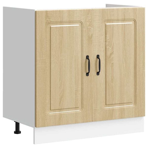 vidaXL Keukenkast Kalmar Sonoma Eiken 80 x 46 x 81,5 cm Bewerkt hout
