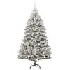 vidaXL Kunstkerstboom met 300 LED Groen en Wit 210 cm PVC en Metaal