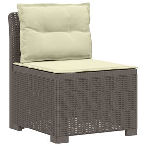 vidaXL E&eacute;npersoons Tuinbank met Kussens Rattan Look PP Lichtgrijs
