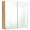 vidaXL Badkamerkast met spiegel en LED 62x14x60 cm eikenkleurig