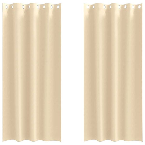 vidaXL Zwart-out Gordijnen met Ringen 2 pcs Cr&egrave;me 245 x 140 cm
