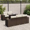 vidaXL 6-delige Loungeset met kussens poly rattan bruin