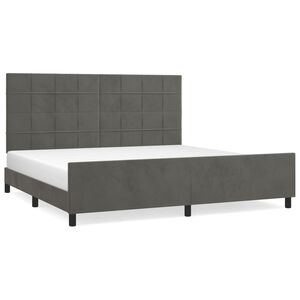 vidaXL Bedframe zonder matras 200x200 cm fluweel donkergrijs