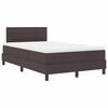 vidaXL Boxspring bed met matras met LED Donkerbruin 120 x 190 cm Stof