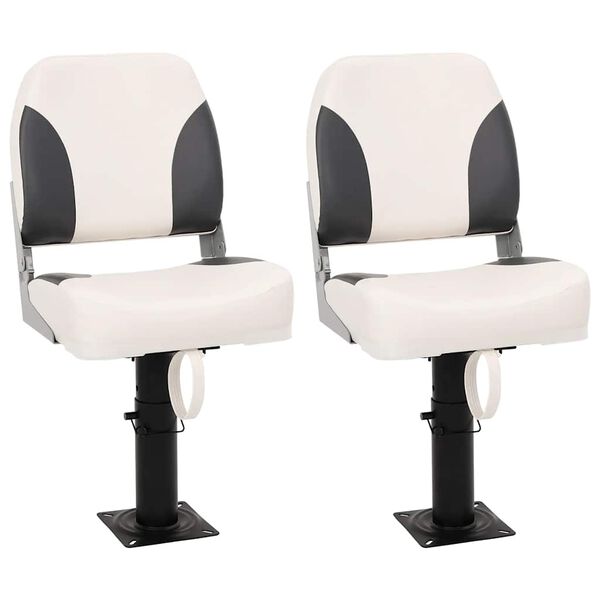 vidaXL Bootstoel 2 set inklapbaar met lage rugleuning