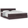 vidaXL Ottoman bed met matras 200x200 cm stof donkerbruin